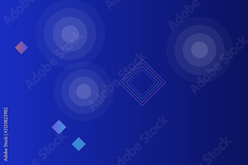 Blue Abstract Background with Glow Circles and Diamond