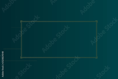 Teal Background with Gold Rectangle Outline Frame