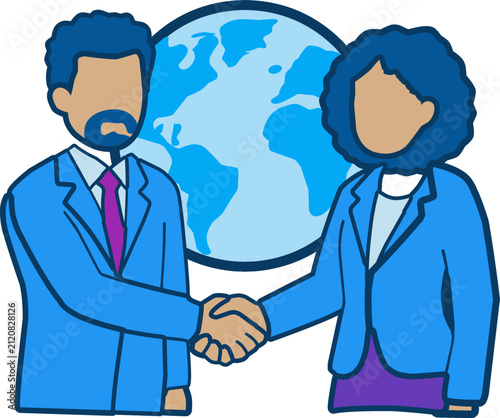 Global Education Partnership Handshake Business Collaboration Vector Illustration