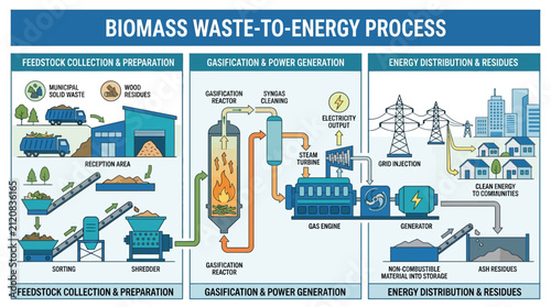 Canvastavla Biomass Waste-to-Energy Process Infographic