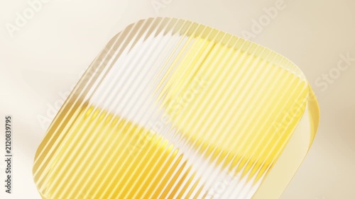 Abstract golden cube geometric glass background, 3d rendering.