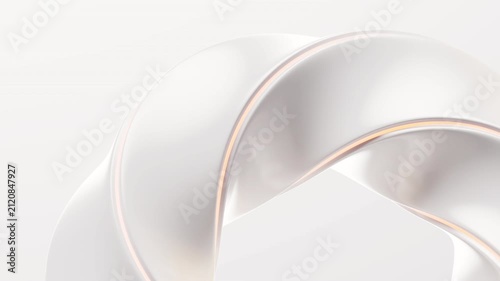 Smooth white curve geometry background, 3d rendering.