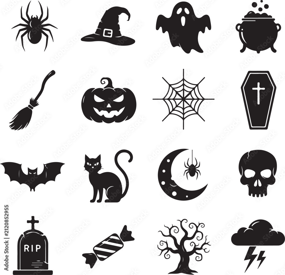 Fototapeta premium Halloween icons set