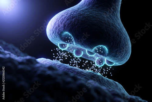 Neuron Synapse Vesicle Release - Hyper-Detailed 3D Molecular Biology Illustration