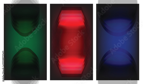 Modern Abstract Gradient Geometric Background Collection with Minimal Glowing Shapes for Cover Design