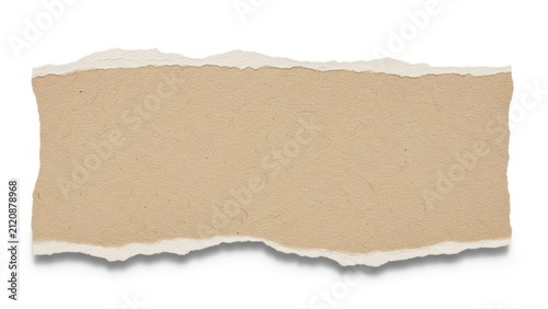 Old torn and crumpled piece of brown paper with rough edges