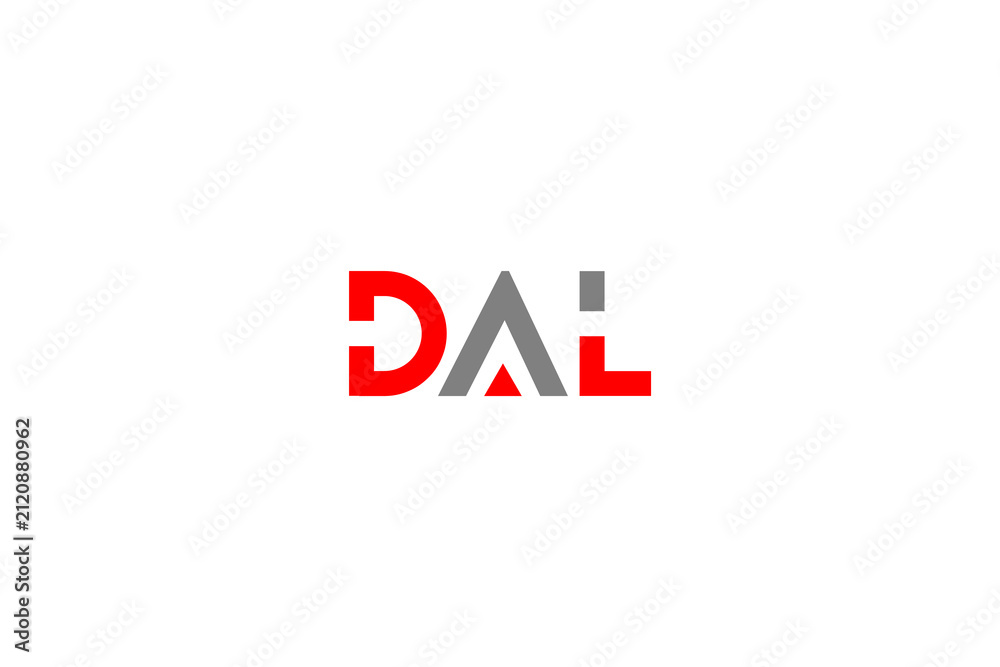Obraz premium Modern DAL Letter Monogram Logo: Abstract Geometric Typography Concept for Tech Company Branding Vector