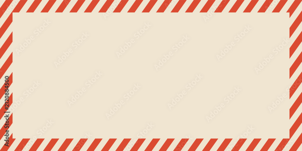 Fototapeta premium Vintage airmail envelope with red and blue border. Classic airmail design, perfect for vintage-themed projects. Airmail stamp adds nostalgic touch. Frame vector with copy space.eps,10