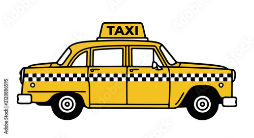 Fotografie vector illustration of classic yellow taxi cab