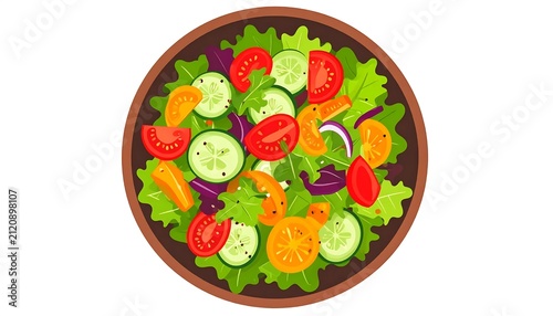 Colorful bowl of assorted fresh fruits and vegetables.