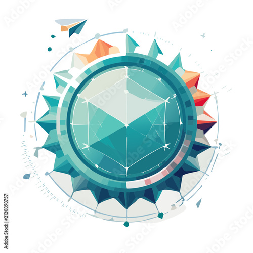 Abstract geometric radar chart with polygon network