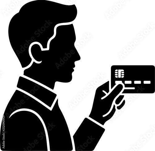 Quadro su tela Credit Card Payment Silhouette