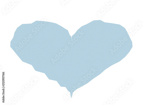 Light blue heart shape with grid pattern isolated on transparent background for creative graphic design projects