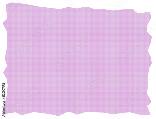 Soft purple rectangular paper cutout with grid pattern isolated on transparent background for digital design
