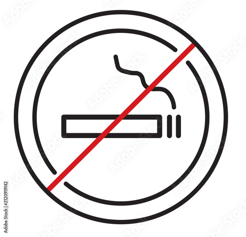 No Smoking Symbol Isolated Warning Icon