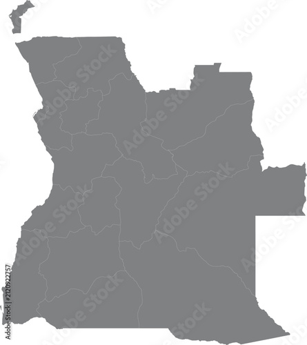 Simple grey map silhouette of angola isolated on a white background illustration