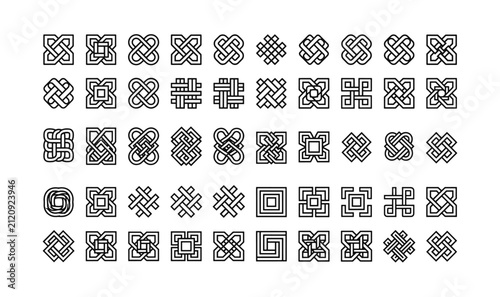 Celtic Knot Vector Mega Set Vol 6 - Geometric Endless Loop Icons, Tribal Maze Weave Pattern, Interlocking Infinity Cross Luxury Monogram Clipart Bundle
