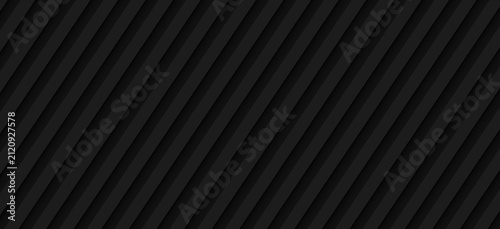 Fotografie Black corrugated metal seamless texture with vertical siding panels, ideal for industrial walls, roofs, garages, containers, building facades and modern architectural design