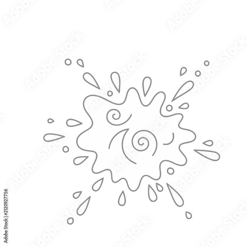 Abstract Splash and Swirl Line Art