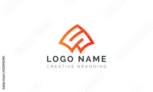 Abstract triangle letter s logo design in orange gradient color with abstract