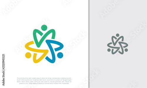 Global Community Logo Icon Elements Template. Community human Logo template vector. Community health care. Abstract Community logo