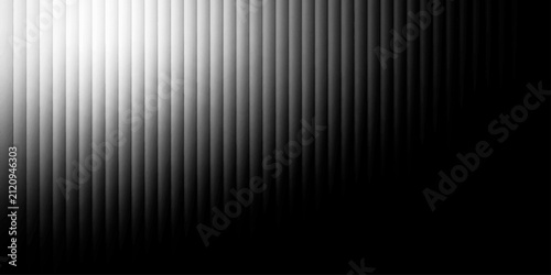 Foto Abstract vertical lines in grayscale create a sense of depth and rhythm, with light illuminating the left side and fading into shadow on the right