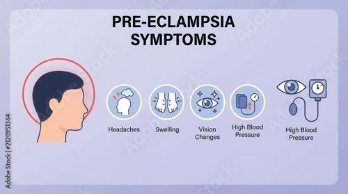 Preeclampsia Symptoms Infographic with Minimalistic Design on Light pre eclampsia early detection pregnant woman