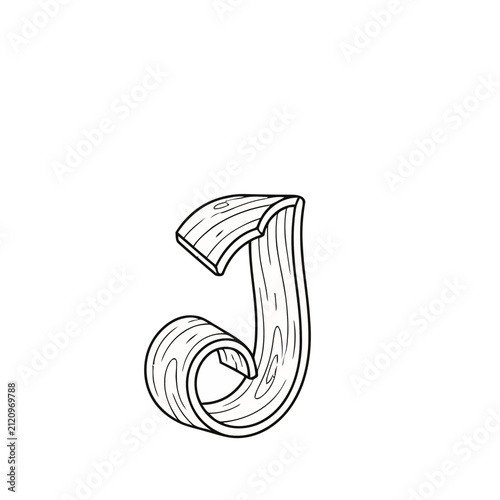 Wooden Letter J