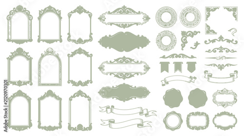 Elegant Ornate Frames & Borders: Vintage Decorative Elements Collection