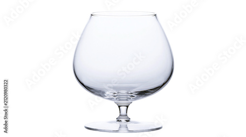 Bild auf Leinwand Clear empty brandy snifter glass with stem and foot, isolated on transparent bac