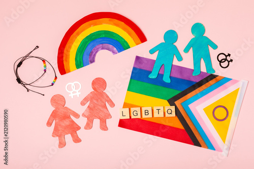 LGBT flag on a bright colored background. Gay pride. Rainbow flag symbol of love or LGBT pride concept. pride month. Celebrate pride festival, liberty right, freedom, proud to be equal and legal marri