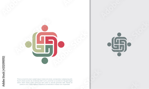 Fotografie Global Community Logo Icon Elements Template