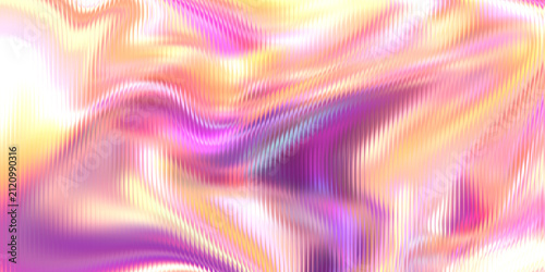 Abstract Holographic Gradient Background with Vertical Wave Stripes
