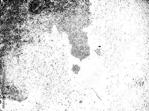 Distressed white concrete wall texture. Grunge cement surface with peeling paint overlay.