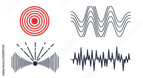 Abstract sound wave and signal graphics, science and technology concept