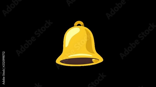 Vibrant golden bell illustration representing an alert, notification, or important announcement, ideal for digital interfaces, festive celebrations, or a clear call to attention 4K