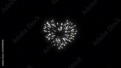 Radiant heart-shaped firework bursting in the night sky, symbolizing love, celebration, and joy for special occasions like Valentine's Day, anniversaries, or New Year's Eve 4K