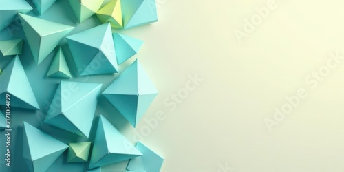 Abstract Pastel Pyramid Composition with Ample Copy Space for Text and Design Elements