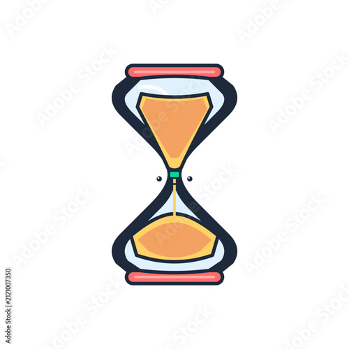 Modern Minimalist Hourglass Illustration Representing Time Management and Productivity Concept
