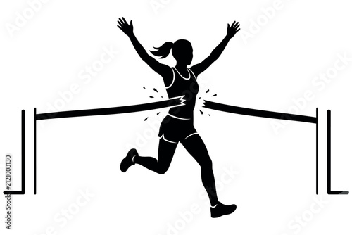 silhouette of a girl race