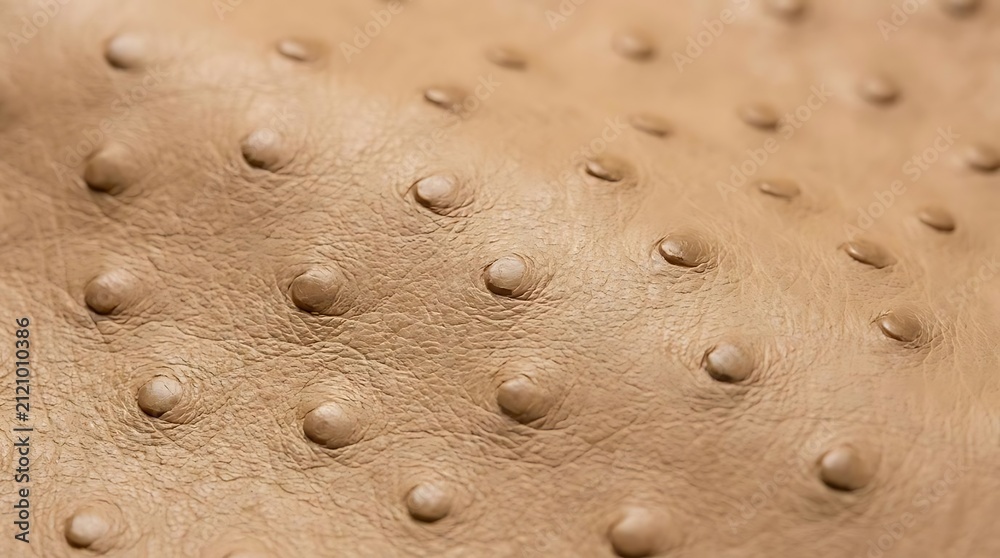 Obraz premium Close up macro view of textured beige leather material with circular pattern