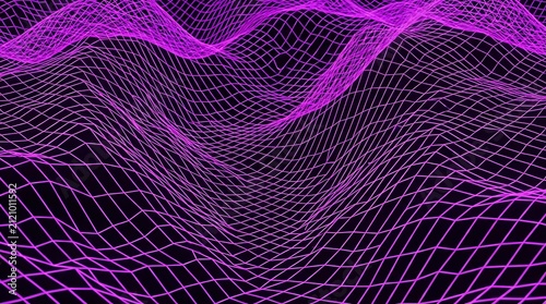 Abstract digital network grid wave pattern background