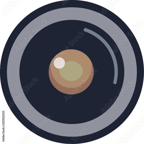 Camera lens vector icon isolated on white background