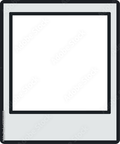 Blank polaroid photo frame vector icon isolated on white background