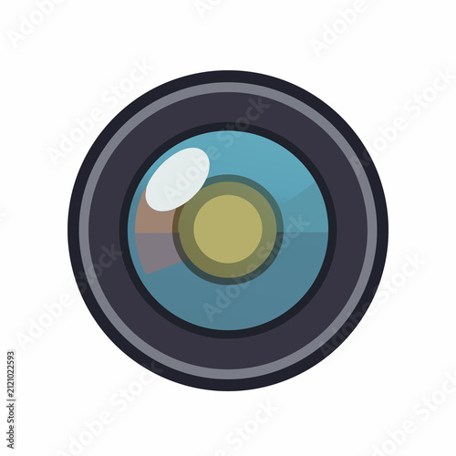 Camera Lens Vector Illustration Isolated on White Background