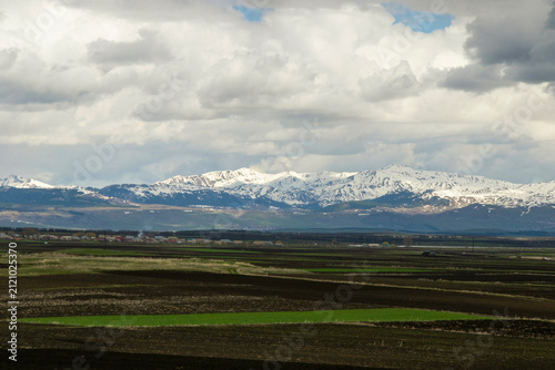 Scenic Grasslands and Snow-Capped Mountains in Javakheti, Georgia