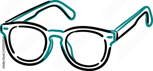 Vision Glasses Medical Icon Vector Outline Hand-Drawn Optometry Eyewear Spectacles Symbol