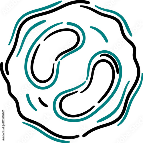 White Blood Cell Medical Icon Vector Outline Hand-Drawn Immune Leukocyte Biology Symbol