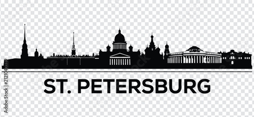Bild auf Leinwand St petersburg city skyline silhouette