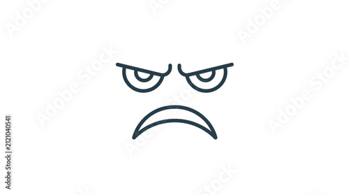 Canvastavla Angry face expression with furrowed brows and frown.